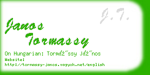 janos tormassy business card